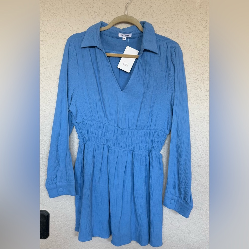 NWT AREA STARS RACHEL FIT AND FLARE DRESS, BLUE, X-LARGE